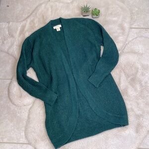 Jessica Simpson Open Front Cardigan Long Green Size Small